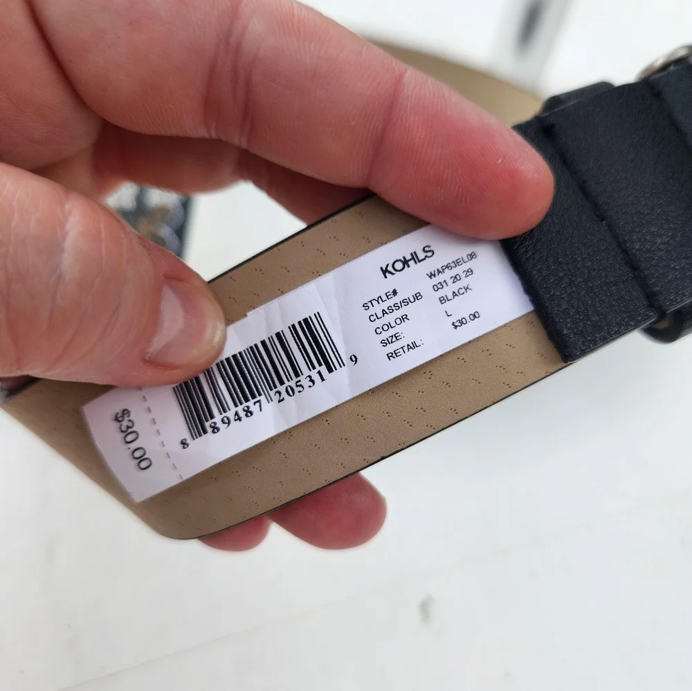 Women's Black Print Belt NEW Man Made Material Large